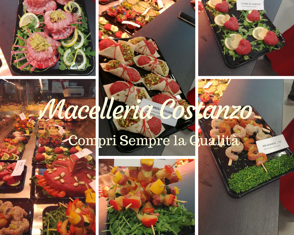 Secondo collage di foto sui piatti esposti dalla Macelleria Costanzo ad Eurocarne 2018