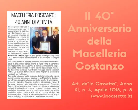 40esimo anniversario Macelleria Costanzo
